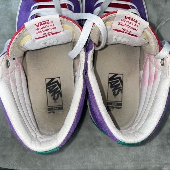 Vans Sk8-Suede Hi-Top Sneaker Red Purple Teal Checkered Midsole Custom Size 10.5 - Picture 10 of 11